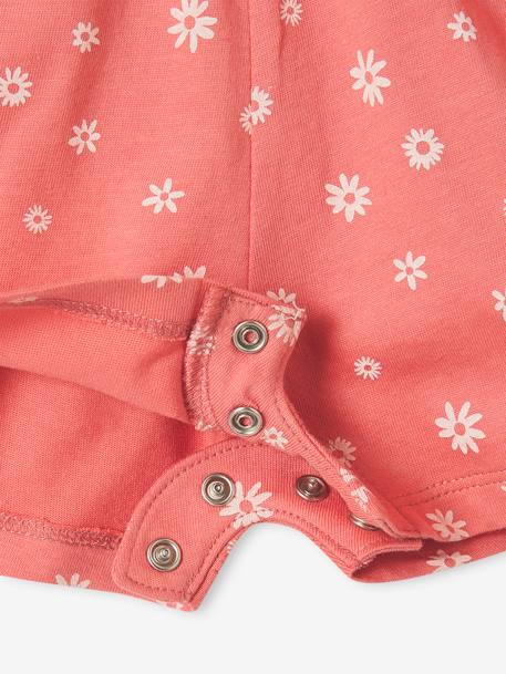 Combishort Basics bébé corail+rayé jaune 3 - vertbaudet enfant 