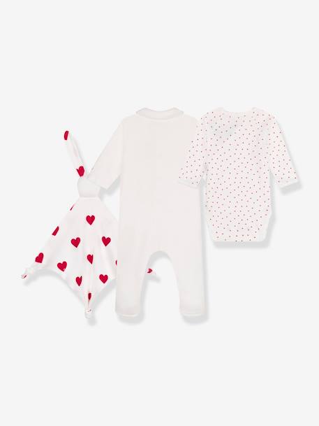 Dors-bien + body + doudou cœur PETIT BATEAU blanc 2 - vertbaudet enfant 