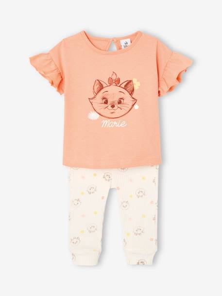 Ensemble bébé T-shirt + legging Disney® Marie Les Aristochats abricot 1 - vertbaudet enfant 