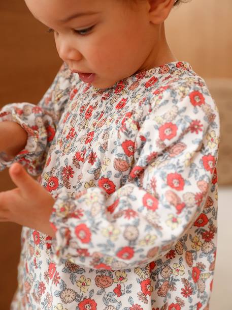 Robe avec smocks bébé écru 6 - vertbaudet enfant 