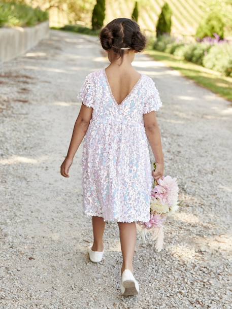 Robe cérémonie à sequins fille écru 7 - vertbaudet enfant 