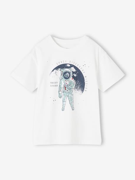 Tee-shirt motif astronaute garçon écru 1 - vertbaudet enfant 