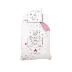 Linge de maison et décoration-Linge de lit enfant-Housse de couette-WARNER - Housse De Couette Tom and Jerry Fille 140x200 cm - Rose-Blanc - 100% Coton