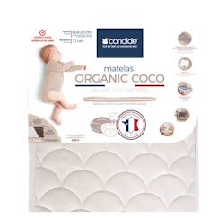 Chambre et rangement-Literie-Matelas-Matelas bébé-Matelas Bébé 60x120x11cm Organic Coco - Sans Traitement - Ferme - Tissu Coton Bio - Fabriqué En France - Garantie 5 Ans