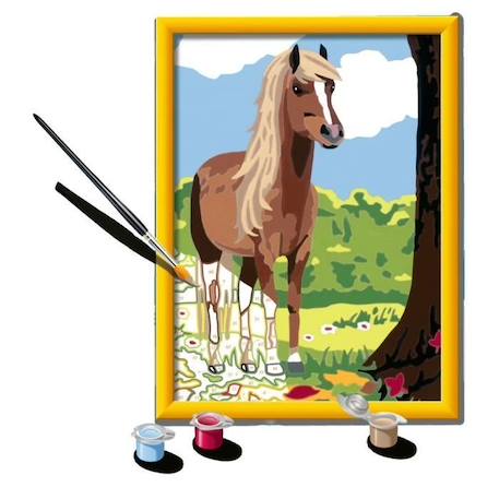 Kit complet de Peinture au numéro - Numéro d'art - moyen - Cheval et nature - Ravensburger MARRON 4 - vertbaudet enfant 