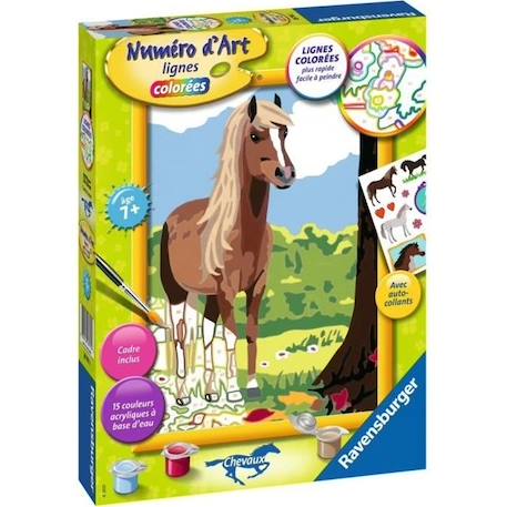 Kit complet de Peinture au numéro - Numéro d'art - moyen - Cheval et nature - Ravensburger MARRON 1 - vertbaudet enfant 