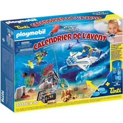 Jouet-PLAYMOBIL - 70776 - Calendrier de l'Avent Jeu de bain Policiers - Mission aquatique