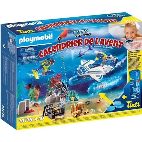 PLAYMOBIL - 70776 - Calendrier de l'Avent Jeu de bain Policiers - Mission aquatique BLEU 1 - vertbaudet enfant 