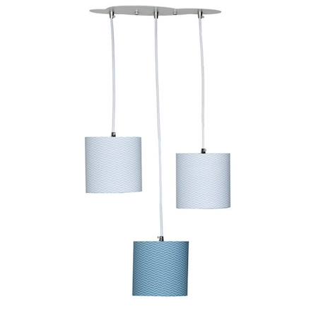 Suspension Lumineuse Trio Plafonnier en coton Bleu BLEU 1 - vertbaudet enfant 