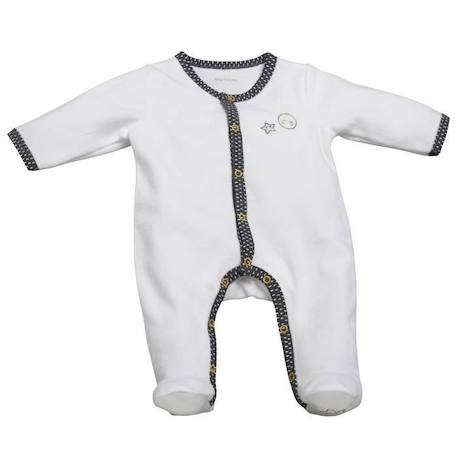 Pyjama bébé en velours BLANC 1 - vertbaudet enfant 