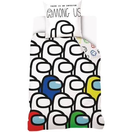 AMONG US - Housse De Couette Crewmates 140x200 cm - Blanc - 100% Coton BLANC 1 - vertbaudet enfant 