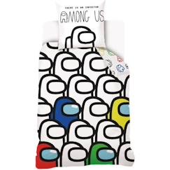 Linge de maison et décoration-AMONG US - Housse De Couette Crewmates 140x200 cm - Blanc - 100% Coton