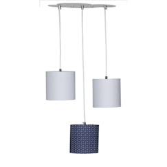 -Suspension Lumineuse - Sauthon - Trio Merlin - Coton gris - 3 ampoules - Chambre bébé