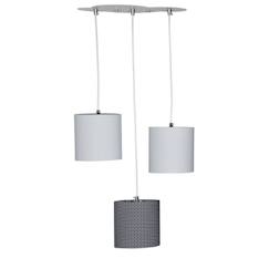 -Suspension Lumineuse Trio Plafonnier en coton gris