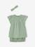 Ensemble en gaze de coton : robe + bloomer + bandeau bébé vert sauge 1 - vertbaudet enfant 