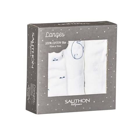 Langes bébé en coton bio blanc BLANC 1 - vertbaudet enfant 