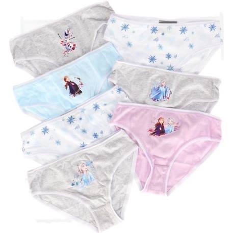 DISNEY - Lot De 7 Culottes La Reine Des Neiges - Fille - 100% Coton BLEU 1 - vertbaudet enfant 