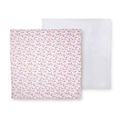 Lot de deux langes Escapade Kawaii 90x90 cm - CATIMINI - Fille - Blanc - 2 langes  - vertbaudet enfant