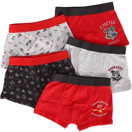 Boxers Harry Potter - WARNER - Lot De 5 - Garçon - Rouge ROUGE 1 - vertbaudet enfant 