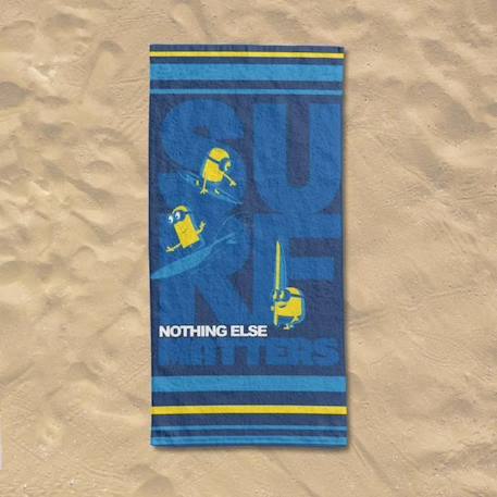 Serviette de plage Minions - UNIVERSAL STUDIO - 70x140 cm - 100% coton - Bleu BLEU 3 - vertbaudet enfant 