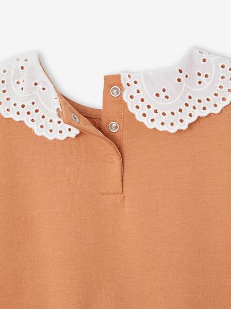 Sweat col brodé bébé personnalisable caramel+vert sauge 4 - vertbaudet enfant 