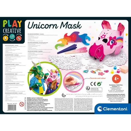 Coffret création maquillage - Clementoni - Masque licorne recyclé et ailes fantastiques ROSE 3 - vertbaudet enfant 