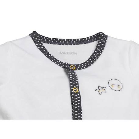 Pyjama bébé en velours BLANC 2 - vertbaudet enfant 