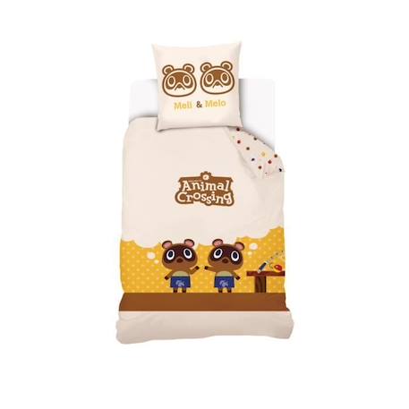 Animal Crossing - Housse De Couette Animal Crossing Méli & Mélo 140x200 cm + 1 Taie d'oreiller 63x63 cm - 100% Coton - Beige BEIGE 1 - vertbaudet enfant 