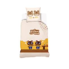 Animal Crossing - Housse De Couette Animal Crossing Méli & Mélo 140x200 cm + 1 Taie d'oreiller 63x63 cm - 100% Coton - Beige  - vertbaudet enfant