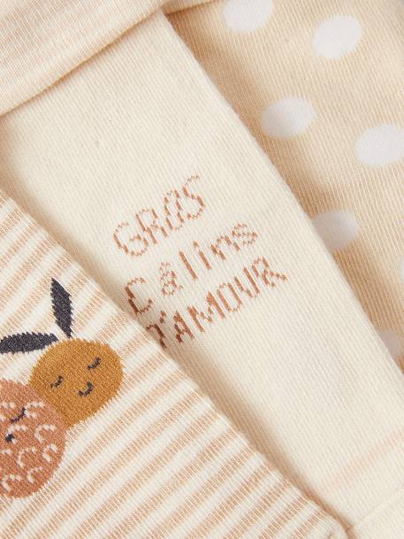 Lot de 3 paires de chaussettes 'ananas' bébé sable 3 - vertbaudet enfant 