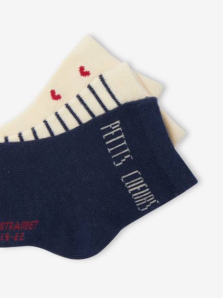 Lot de 3 paires de chaussettes coeurs bébé fille écru 2 - vertbaudet enfant 