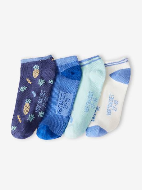 Lot de 4 paires de soquettes 'holidays' garçon bleu azur 2 - vertbaudet enfant 