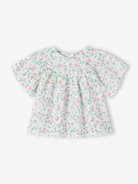 Blouse bébé motif fleurs écru 2 - vertbaudet enfant 