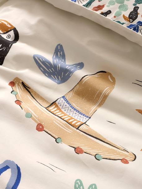 Parure housse de couette + taie d'oreiller MEXICO STORY, avec coton recyclé multicolore 9 - vertbaudet enfant 