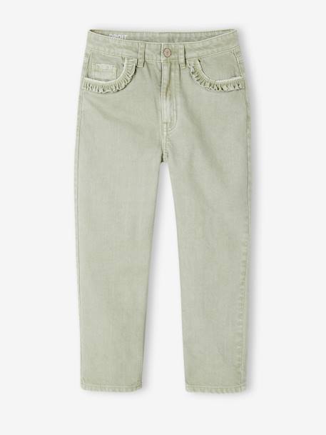 Pantalon droit MorphologiK fille tour de hanches medium blush+vert sauge 6 - vertbaudet enfant 