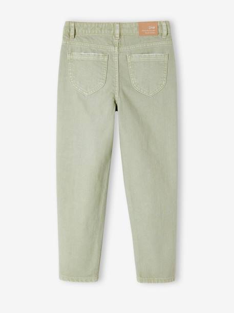 Pantalon droit MorphologiK Fille Tour de hanches Fin blush+vert sauge 7 - vertbaudet enfant 