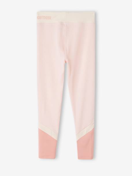 Legging sport à bandes fille matière technique gris chiné+rose 6 - vertbaudet enfant 