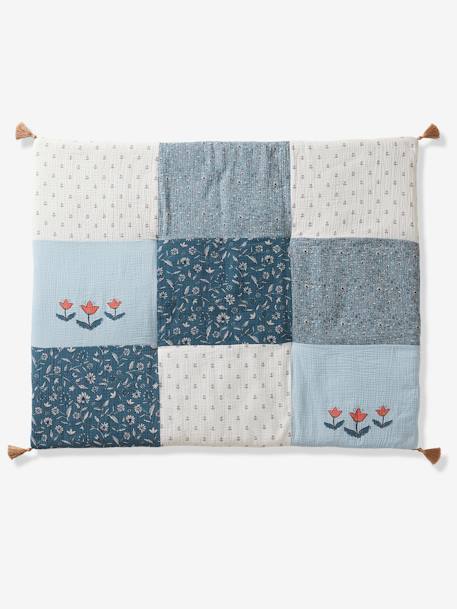 Tapis de sol / Fond de parc patchwork INDIA bleu imprimé 2 - vertbaudet enfant 