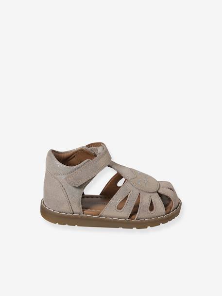 Sandales scratchées fermées cuir bébé acajou+marine+or 12 - vertbaudet enfant 