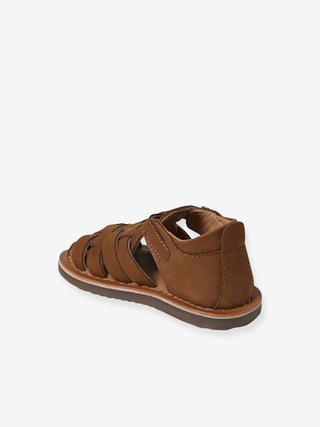 Sandales fermées à boucle cuir bébé marine+marron 8 - vertbaudet enfant 