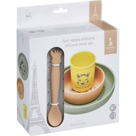 Set de repas silicone vulli Sophie la Girafe BEIGE 1 - vertbaudet enfant 