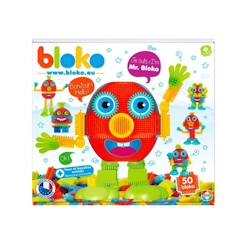 Jouet-Jeux d'imagination-Coffret Mr Bloko - 50 Blokos avec Yeux et Bouches Animés - Jeu de Construction 1er Age - Jouet Dès 12 Mois - BLOKO 503672