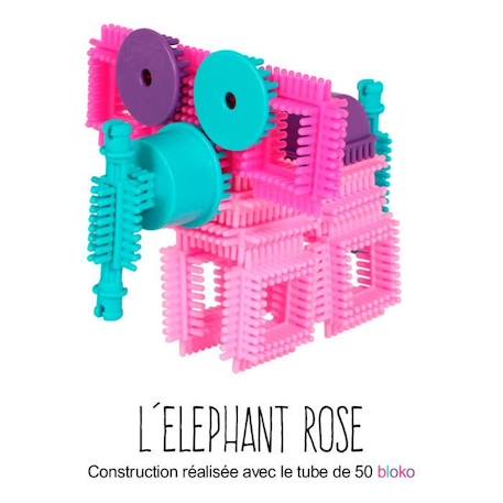Tube de 50 BLOKO édition rose - Jeu de construction 1er âge ROSE 3 - vertbaudet enfant 