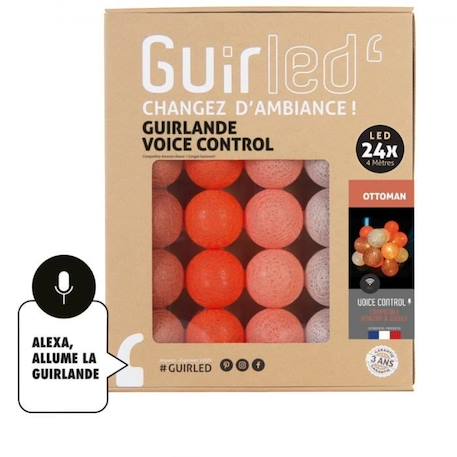 Guirlande lumineuse wifi boules coton LED USB - Commande Vocale - Maison connectée - Amazon Alexa & Google Assistant -  24 boules ORANGE 1 - vertbaudet enfant 