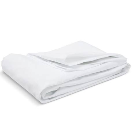 BLEU CALIN Drap housse uni percale de coton 90x190cm - 1 personne - bonnet 28cm - Blanc BLANC 4 - vertbaudet enfant 