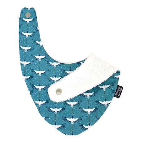 Bavoir bandana - oiseaux bleus pour bébé 3 à 18 mois - Absorption maximale - 100% coton - Fermeture pression - Lavage à 40° BLEU 3 - vertbaudet enfant 