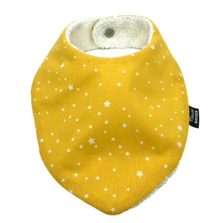 Bavoir bandana jaune étoiles - 100% coton - 3 à 18 mois - Absorption maximale - Fermeture pression - Lavage à 40° JAUNE 2 - vertbaudet enfant 