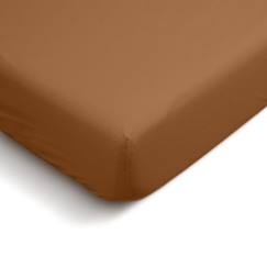 BLEU CALIN Drap housse uni percale de coton 90x190cm - 1 personne - bonnet 28cm - Terracotta  - vertbaudet enfant