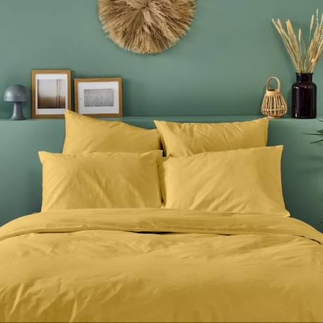 BLEU CALIN Lot de 2 taies d'oreiller 100% Percale de coton 65x65cm - Moutarde JAUNE 2 - vertbaudet enfant 