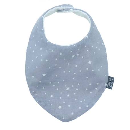 Bavoir bandana gris étoiles - 100% coton - 3 à 18 mois - Absorption maximale - Fermeture pression - Lavage à 40° GRIS 3 - vertbaudet enfant 